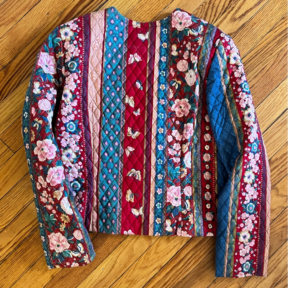 Quilted butterfly colorful vintage shell jacket - Picture 4 of 7